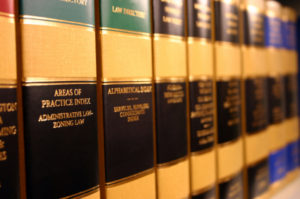 Bookshelf with law books
